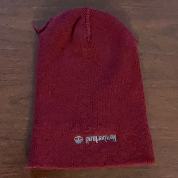 Men’s burgundy Timberland knit beanie hat OSFA - Picture 5 of 7